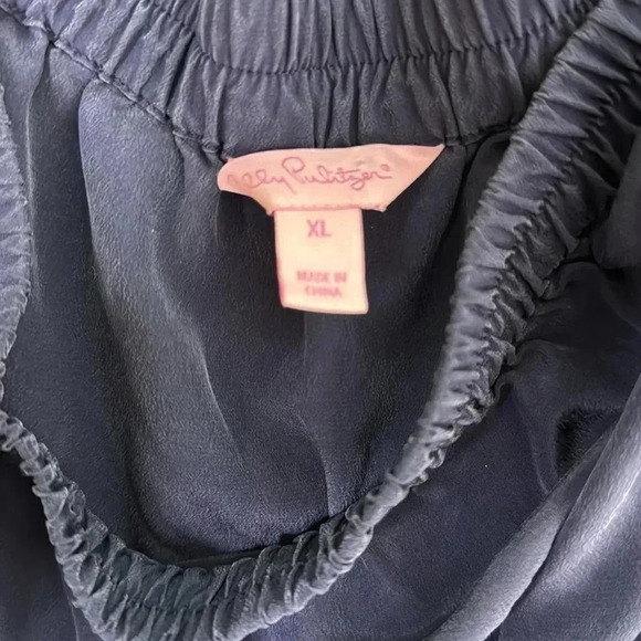 Lilly Pulitzer Sanilla blue off shoulder XL silk dress - Picture 5 of 6